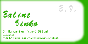 balint vinko business card